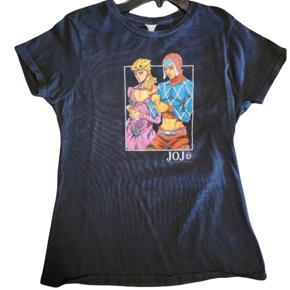 SPENCER'S Black Graphic Tee JoJo's Bizarre Adventure Enjoying Ice Cream Sz S